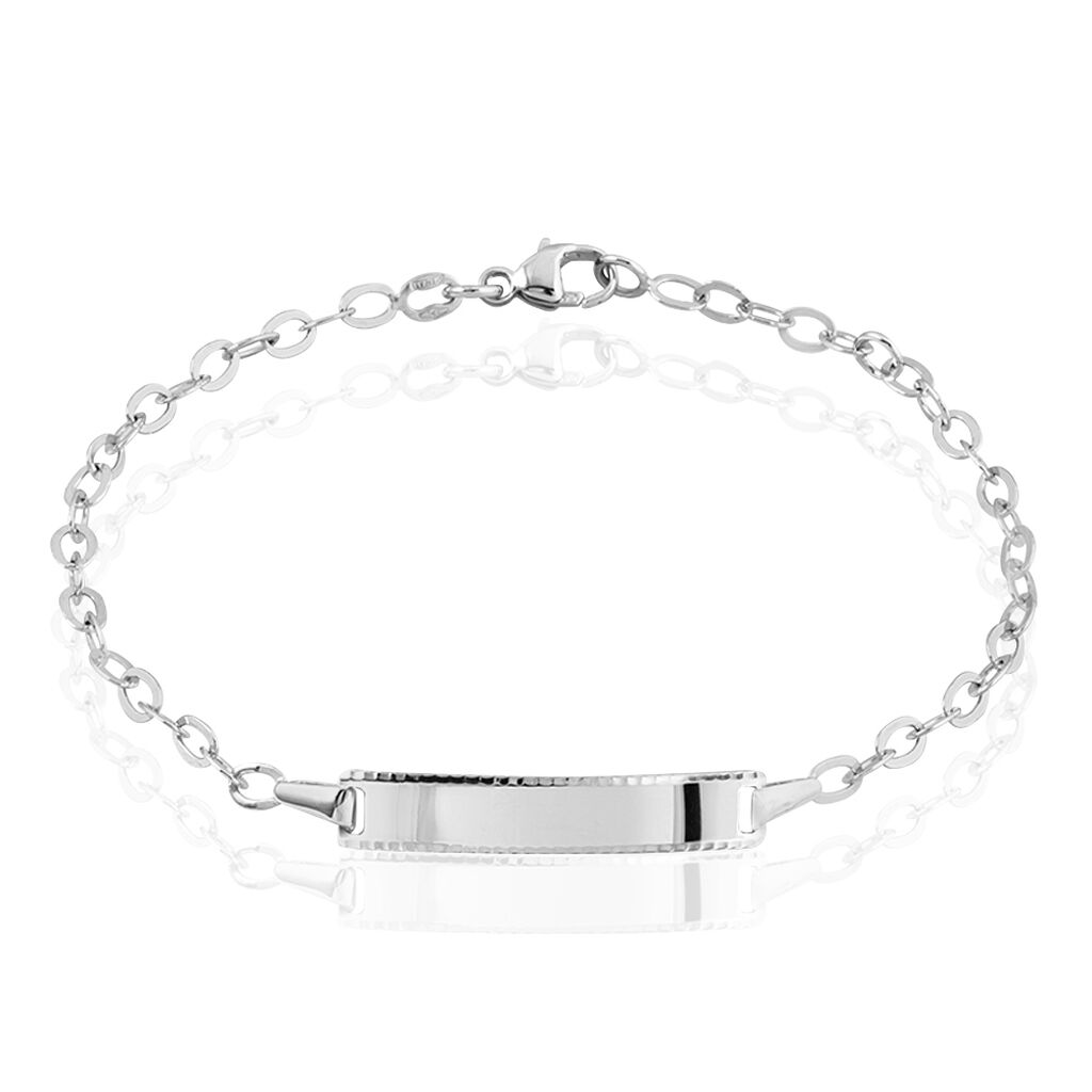 Bracelet Identité Gaspardine Maille Forçat Or Blanc - Gourmettes Enfant | Marc Orian