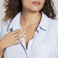 Pendentif Coeur Penche Double Or Bicolore Oxyde De Zirconium - Pendentifs Femme | Marc Orian