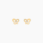 Boucles D'oreilles Puces Cathy Fleur Or Jaune Oxyde De Zirconium - Puces Famille | Marc Orian