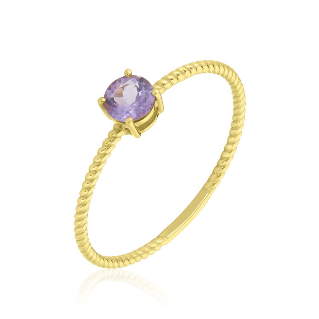 Bague Or Jaune Demi Amethyste - Bagues pierres fines Femme | Marc Orian