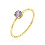 Bague Or Jaune Demi Amethyste - Bagues pierres fines Femme | Marc Orian