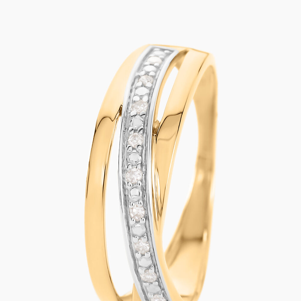 Bague Croisee Or Jaune Diamant - Bagues pierres précieuses Femme | Marc Orian