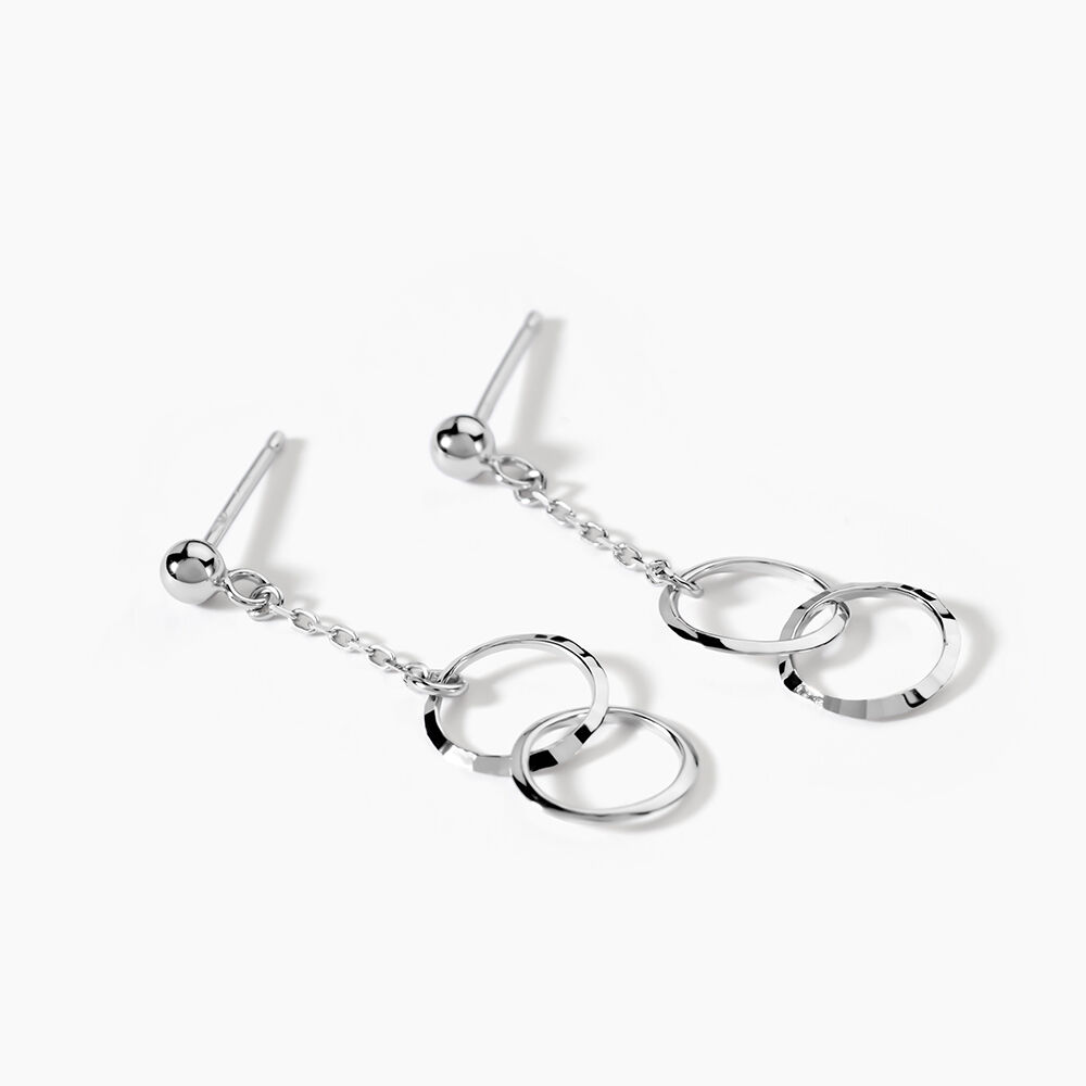 Boucles D'oreilles Pendantes Coline Argent Blanc - Pendantes Femme | Marc Orian