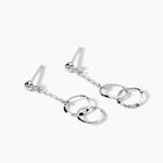 Boucles D'oreilles Pendantes Coline Argent Blanc - Pendantes Femme | Marc Orian