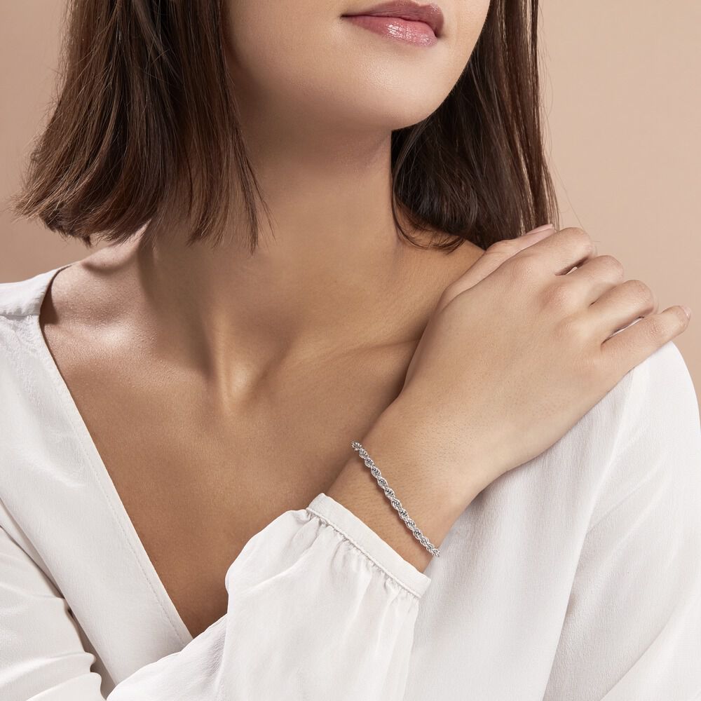 Bracelet Cacilda Maille Corde Argent Blanc - Bracelets mailles Femme | Marc Orian