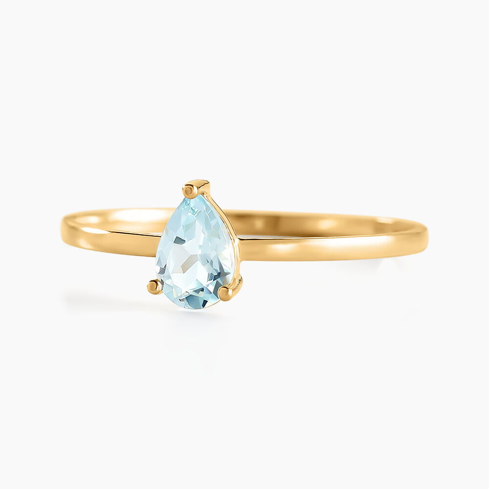 Bague Solitaire Goutte Or Jaune Topaze - Bagues pierres fines Femme | Marc Orian