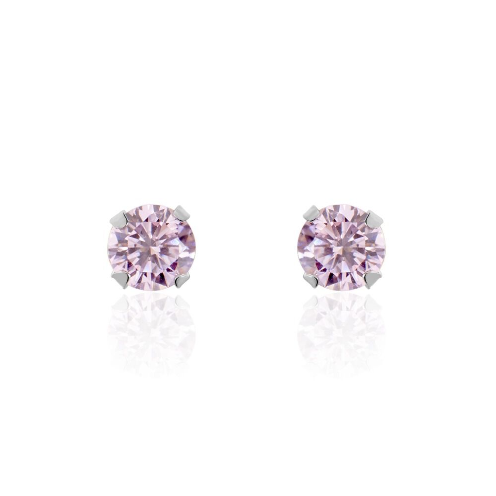 Boucles D'oreilles Puces Or Blanc Oxydes De Zirconium - Puces Femme | Marc Orian