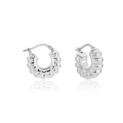 Créoles Arie Argent Blanc - Créoles Femme | Marc Orian