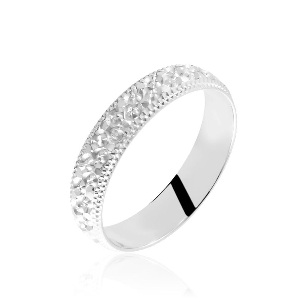 Alliance Fantaisie Ruban Bombé Or Blanc - Alliances duo Unisex | Marc Orian