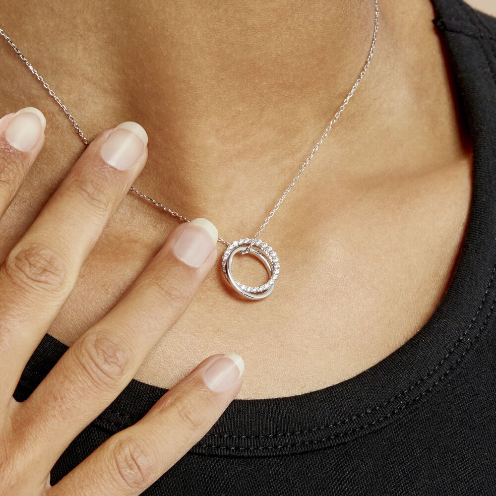 Collier Argent Blanc Circus Oxyde De Zirconium Maille - Colliers avec pierres Femme | Marc Orian