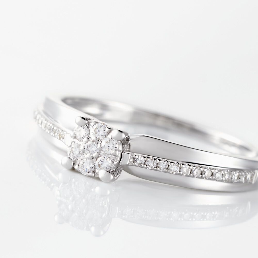 Bague Kate Or Blanc Diamant - Parures de mariage Femme | Marc Orian
