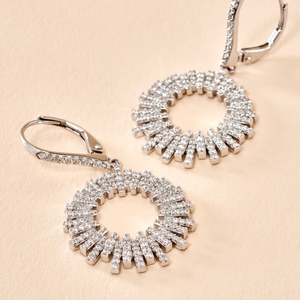 Créoles Doretta Argent Blanc Oxyde De Zirconium - Créoles Femme | Marc Orian