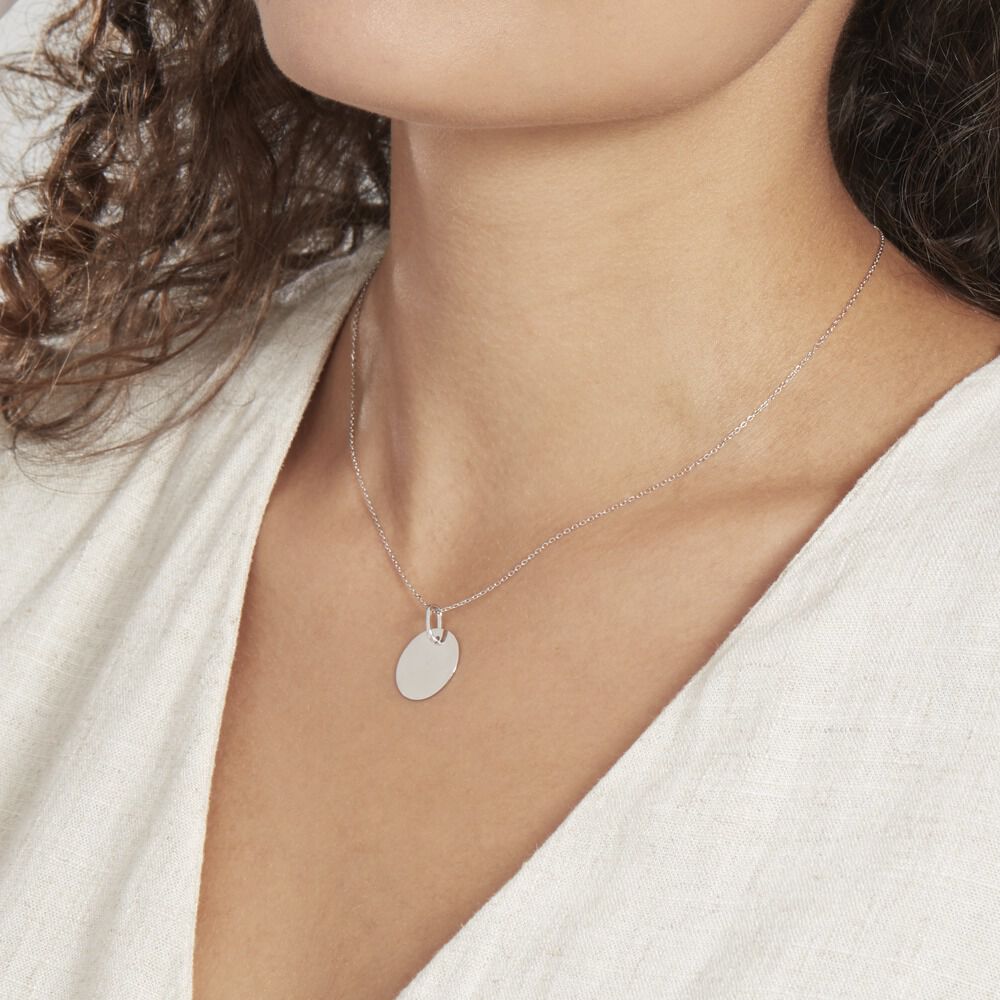Pendentif Elisandre Argent Blanc - Bijoux personnalisés Unisex | Marc Orian