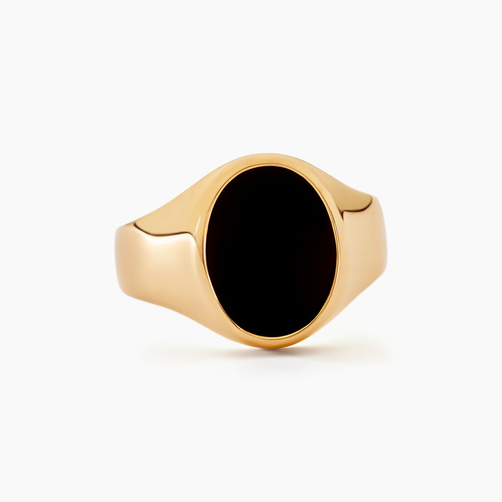 Chevali&egrave;re Filipp Ovale Or Jaune Onyx - Chevali&egrave;res Homme | Marc Orian