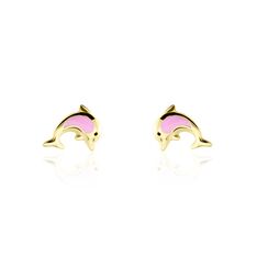 Boucles D'oreilles Puces Mael Dauphin Or Jaune - Clous d'oreilles Enfant | Marc Orian