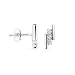 Boucles D'oreilles Puces Lousie Argent Blanc Oxyde De Zirconium - Puces Femme | Marc Orian