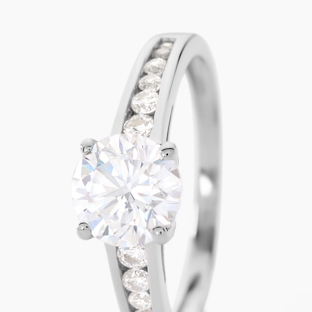 Bague Solitaire Tatjana Or Blanc Oxyde De Zirconium - Bagues Solitaire Femme | Marc Orian