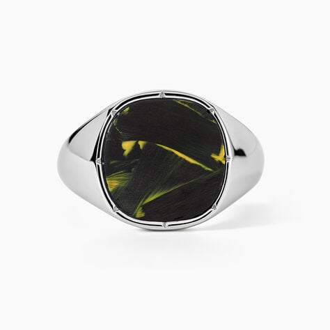 Chevalière Jourdan Edom Acier Argenté - Bijoux fantaisie Homme | Marc Orian