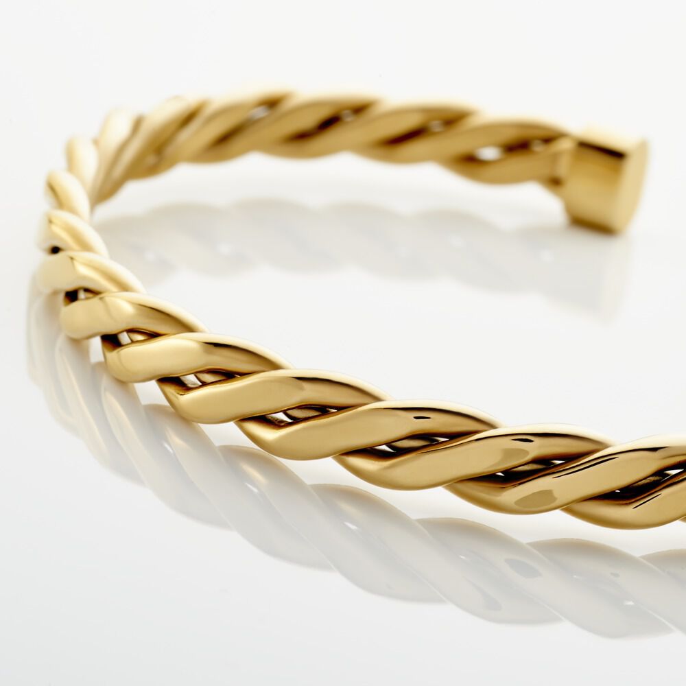 Bracelet Jonc Acier Dore Alexandru - Bracelets joncs Femme | Marc Orian