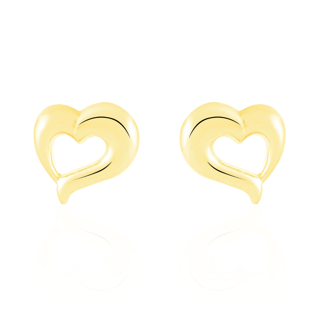 Boucles D'oreilles Puces Anne-maudae Coeurs Or Jaune - Puces Femme | Marc Orian