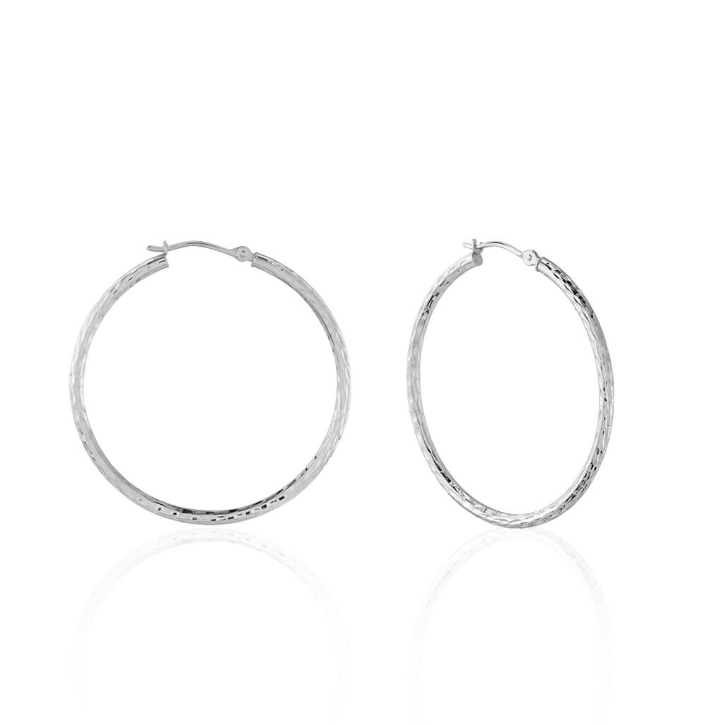 Cr&eacute;oles Cayla Or Blanc - Cr&eacute;oles Femme | Marc Orian