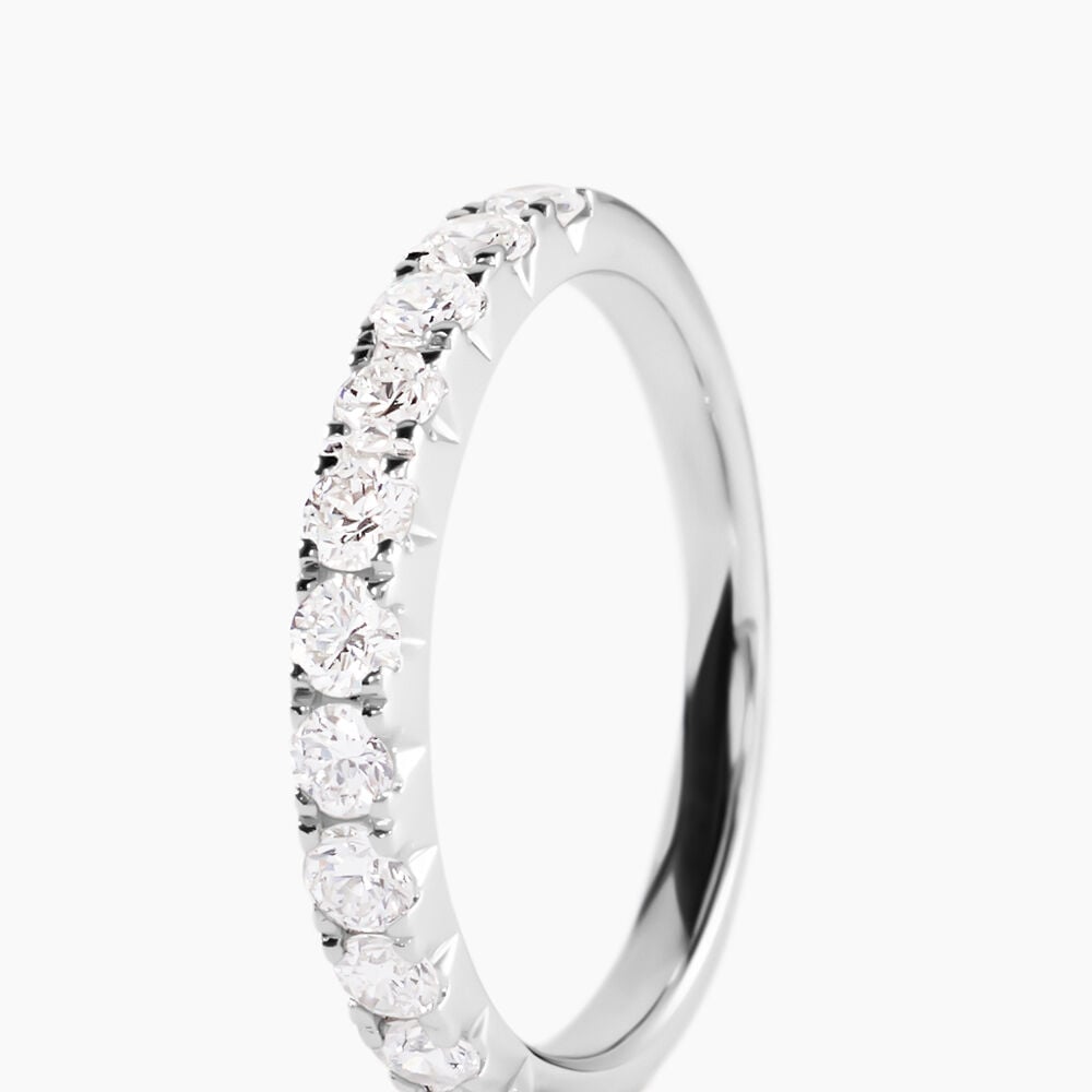 Alliance Pristina Or Blanc Diamant - Alliances avec pierres Femme | Marc Orian