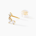 Boucles D'oreilles Puces Tyr Or Jaune Oxyde De Zirconium - Puces Femme | Marc Orian