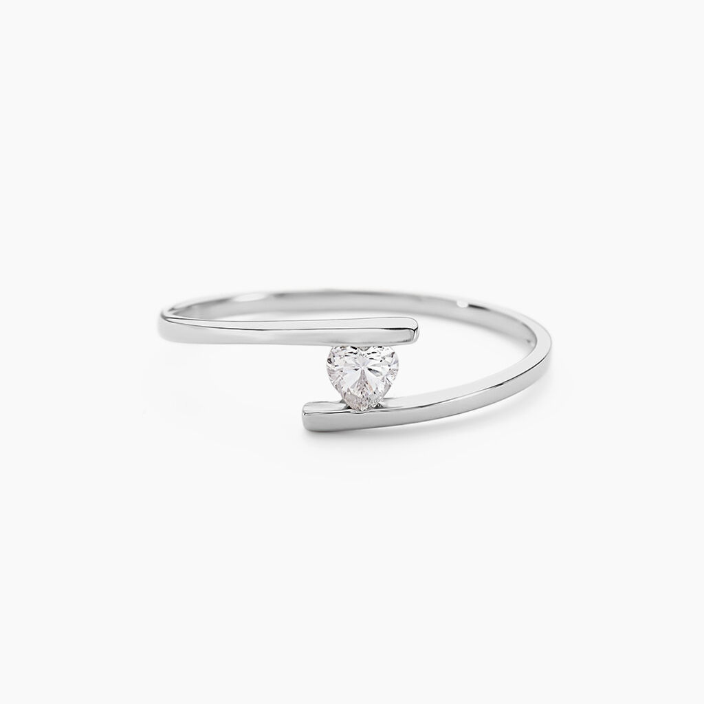 Bague Solitaire Moera Or Blanc Oxyde De Zirconium - Solitaires Femme | Marc Orian