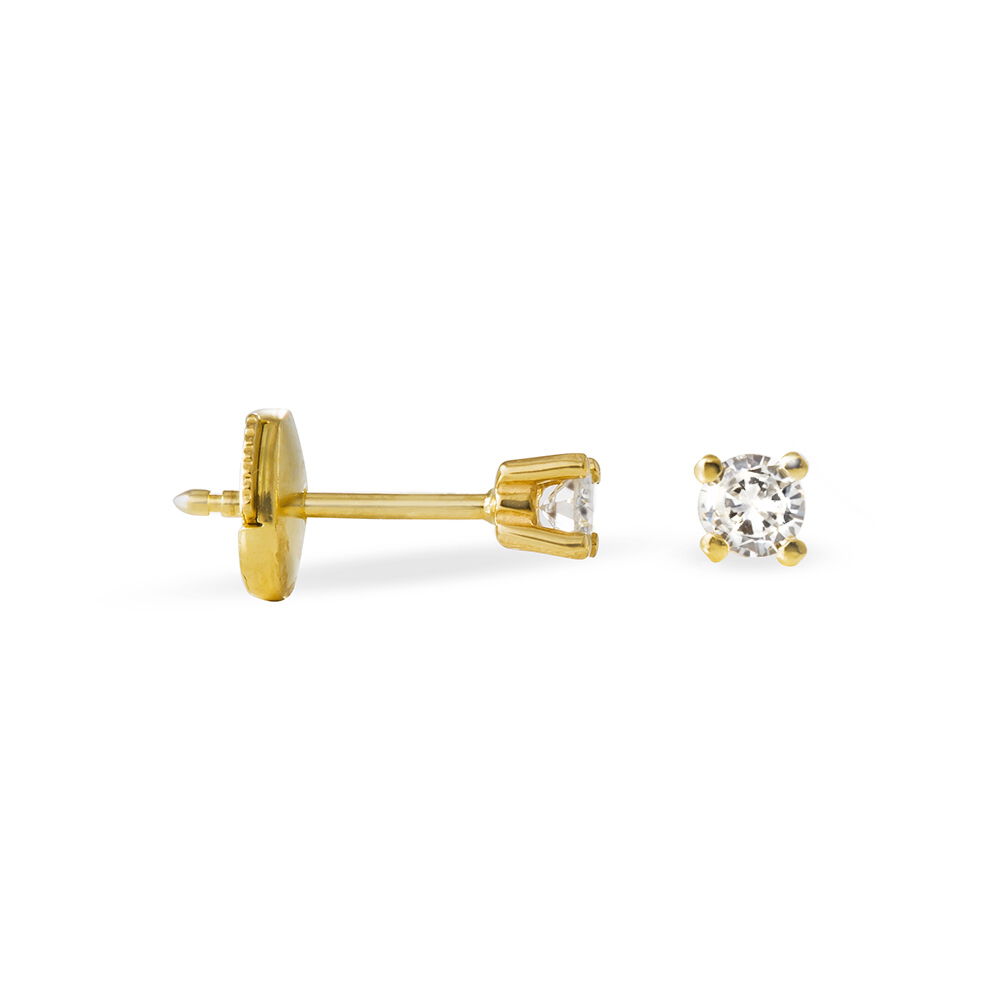 Boucles D'oreilles Puces Clavie Or Jaune Diamant - Puces Femme | Marc Orian
