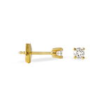 Boucles D'oreilles Puces Clavie Or Jaune Diamant - Puces Femme | Marc Orian
