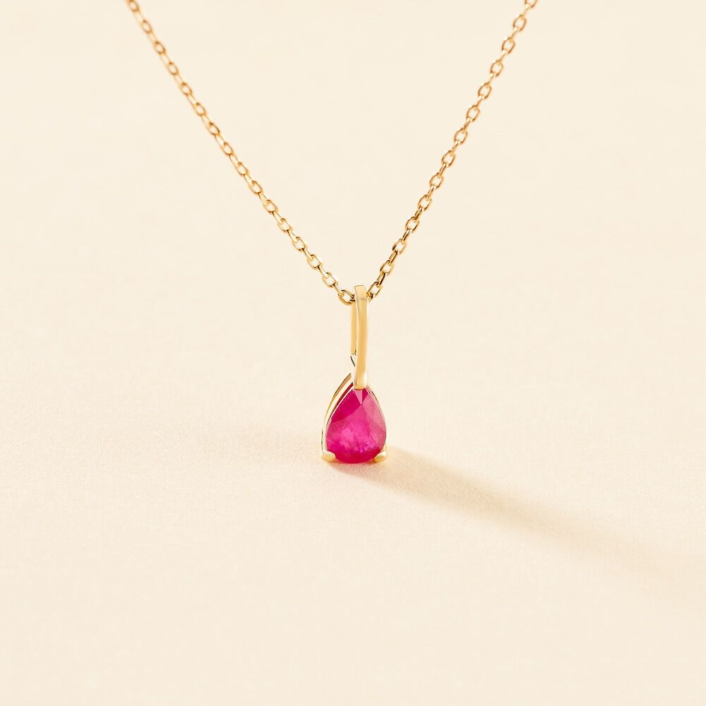 Collier Goutte Or Jaune Rubis - Colliers avec pierres Femme | Marc Orian