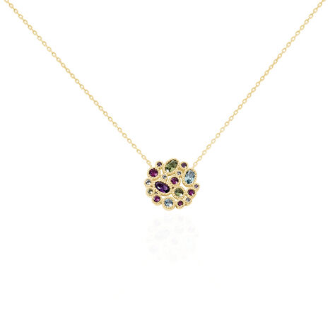 Collier Lutine Plaqué Or Jaune Oxyde Et Pierre De Synthese - Colliers avec pierres Femme | Marc Orian