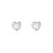 Boucles D'oreilles Puces Daria Coeur Plein Or Blanc Oxyde De Zirconium - Puces Famille | Marc Orian