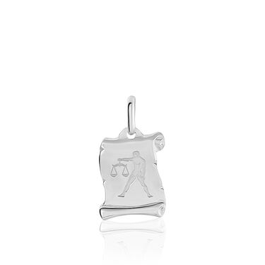 Pendentif Zodiaque Parchemin Argent Blanc