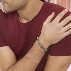 Bracelet Acier Lysane Boules Lisses Noires - Bracelets Homme | Marc Orian