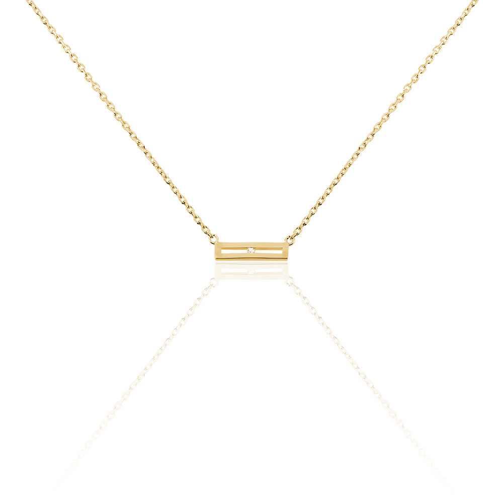 Collier rectangle avec 3 diamants Clearance