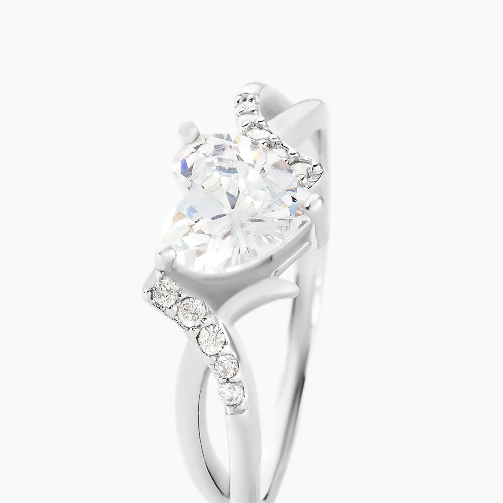 Bague Avalon Argent Blanc Oxyde De Zirconium - Bijoux fantaisie Femme | Marc Orian