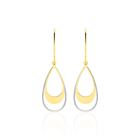 Boucles D'oreilles Pendantes Anila Gouttes Or Bicolore - Pendantes Femme | Marc Orian