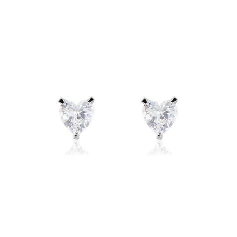 Boucles D'oreilles Puces Argent Blanc Schull Oxydes De Zirconium - Puces Femme | Marc Orian