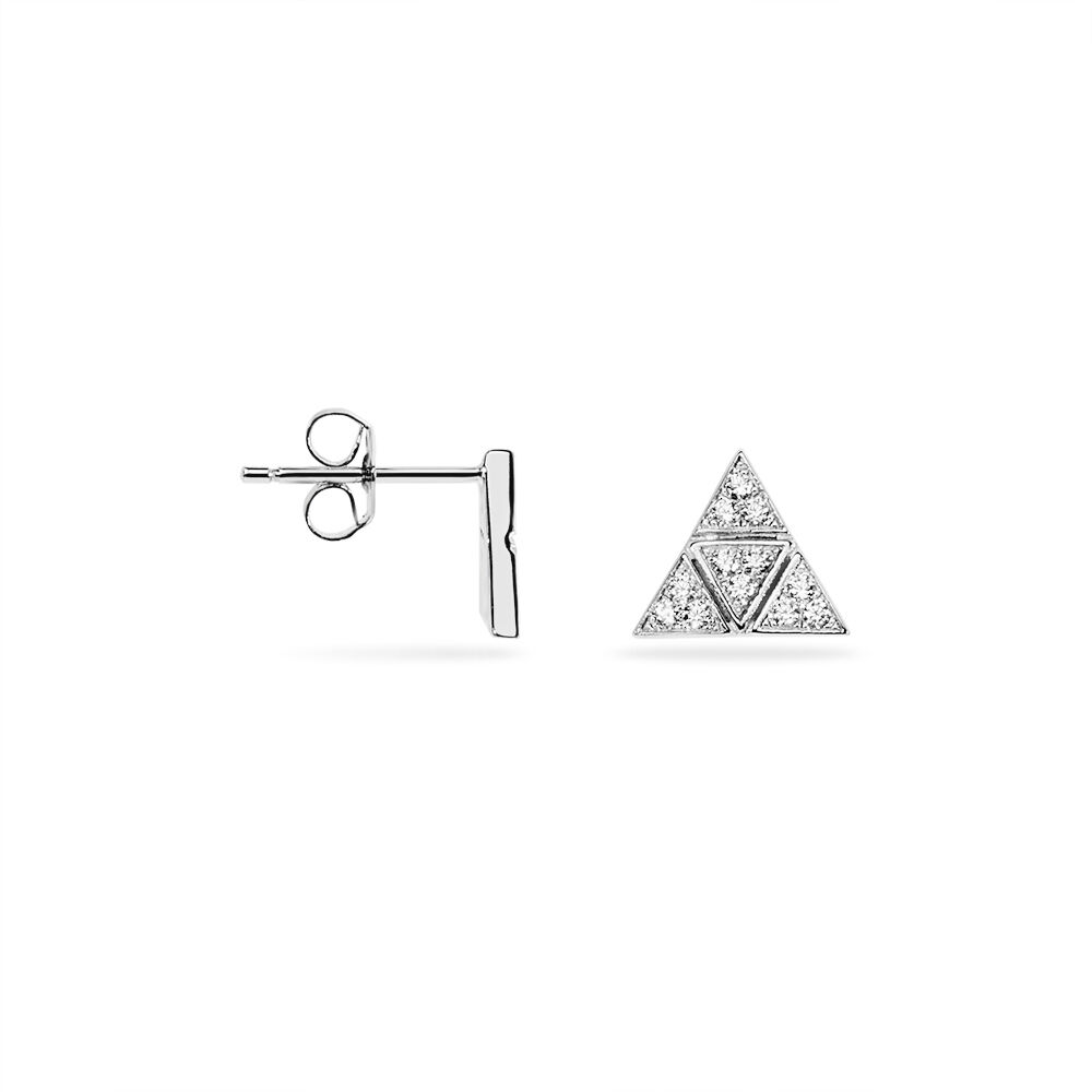 Boucles D'oreilles Puces Mathilde Argent Blanc Oxyde De Zirconium - Puces Femme | Marc Orian