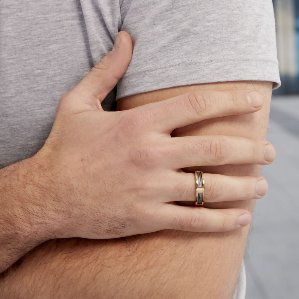 Bague Phebus Him Classique Acier Jaune - Bagues dorées Homme | Marc Orian