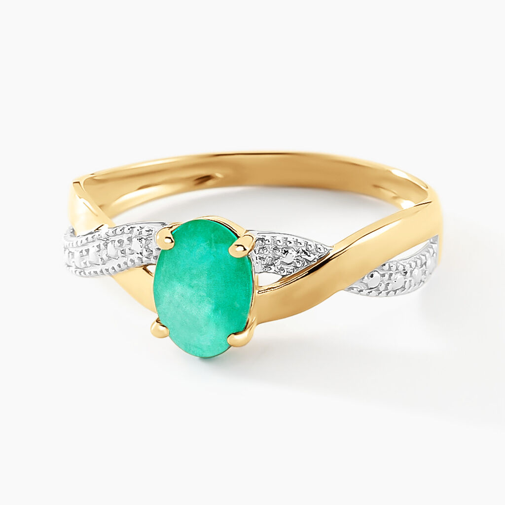 Bague Candice Or Jaune Emeraude - Bagues vintage Femme | Marc Orian