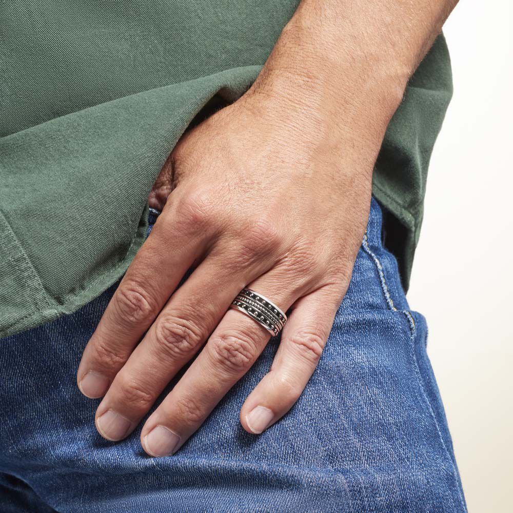 Bague Alban Argent Blanc - Bagues grosses Homme | Marc Orian