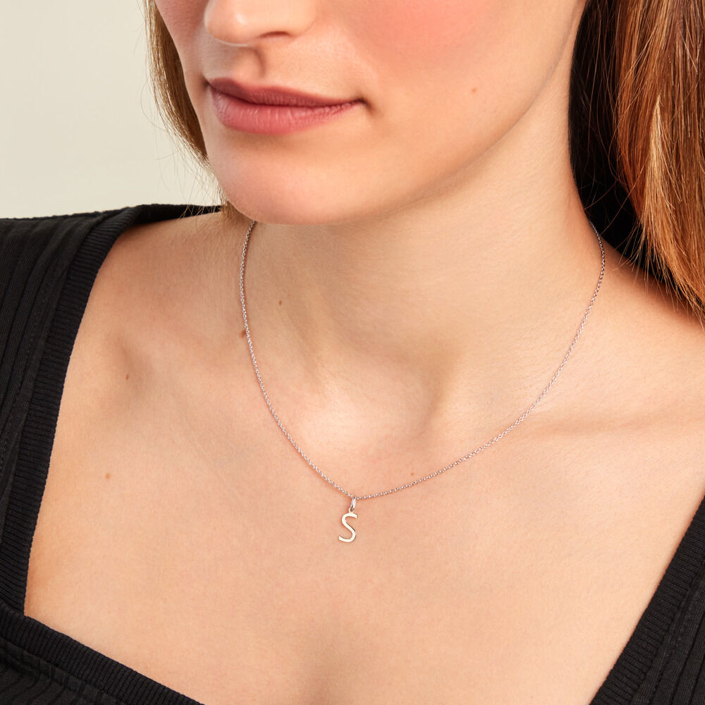 Pendentif Ionia Lettre Or Blanc - Pendentifs Famille | Marc Orian