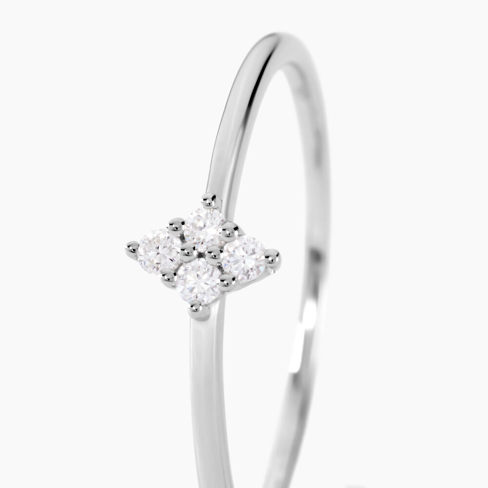 Bague Rozanne Argent Blanc Diamant Synth&eacute;tique - Bagues avec pierre Femme | Marc Orian