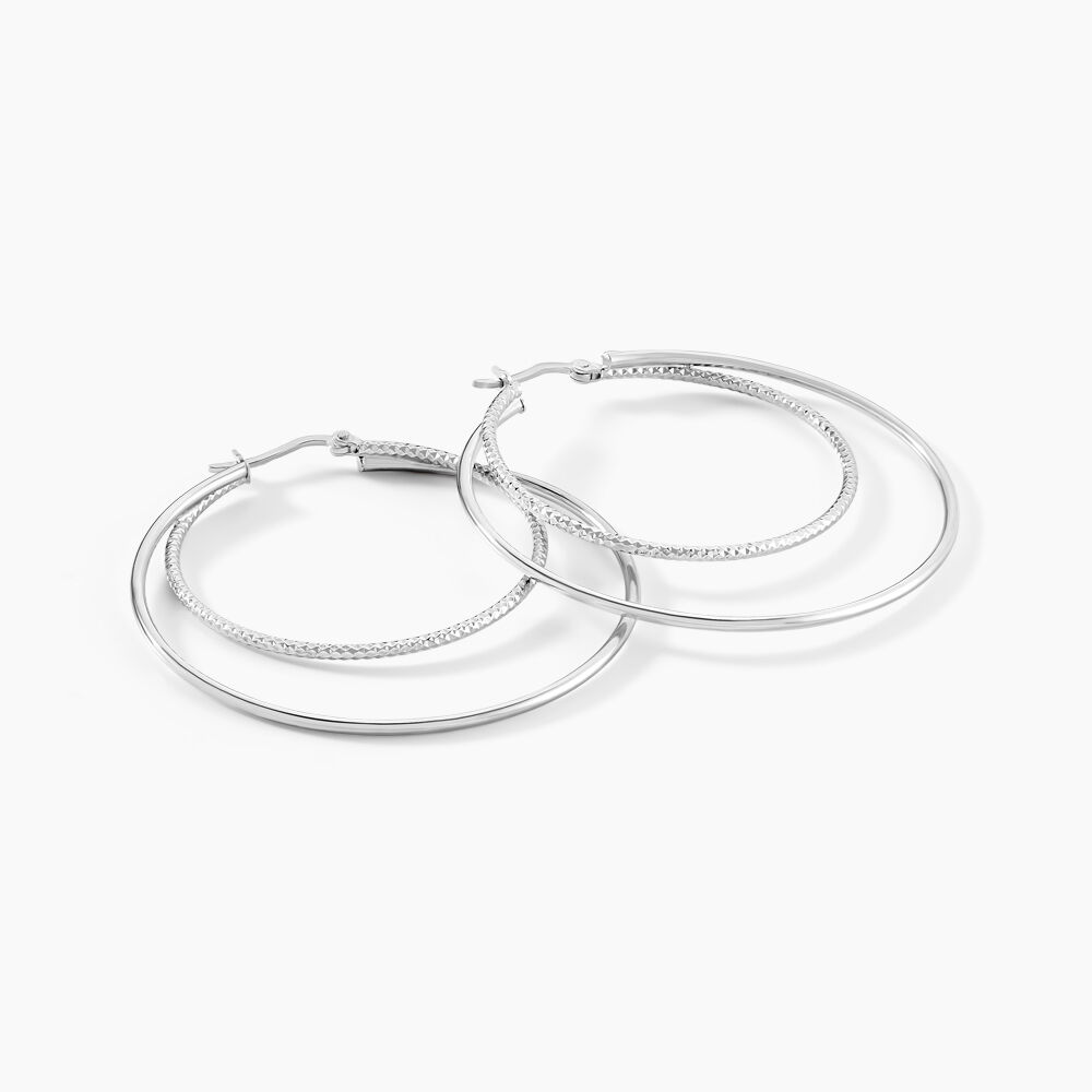 Créoles Argent Blanc Marjorie - Créoles Femme | Marc Orian