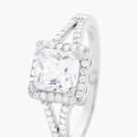 Bague Solitaire Wilona Argent Blanc Oxyde De Zirconium - Bijoux fantaisie Femme | Marc Orian