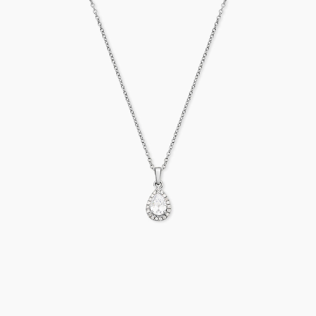 Collier Sylla Argent Blanc Oxyde De Zirconium - Colliers solitaires Femme | Marc Orian