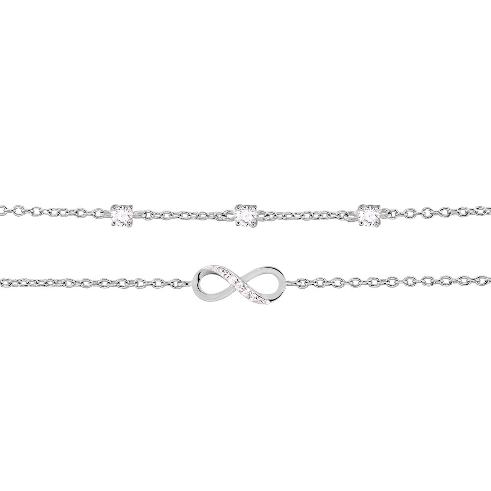 Chaîne De Cheville Aurelio Argent Blanc Oxyde De Zirconium - Chaines de cheville Femme | Marc Orian