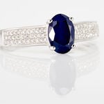 Bague Crista Or Blanc Saphir Et Diamant - Solitaires Femme | Marc Orian
